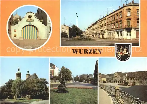 Wurzen Sachsen Posttor 18. Jhdt. Denkmal Friedrich Engels Platz Dom Torgauer Strasse Platz der DSF Kat. Wurzen