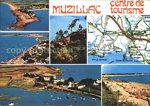 Muzillac Plage Port Centre de Tourisme Carte vue aerienne Kat. Muzillac