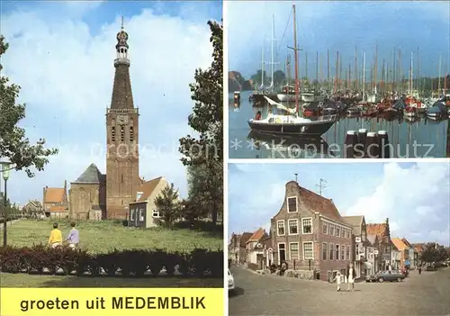 Medemblik mit Hafen und Kirche Kat. Medemblik
