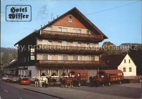 Nistertal Westerwald Hotel Wisser Pension mit Pferdewagen Kat. Nistertal