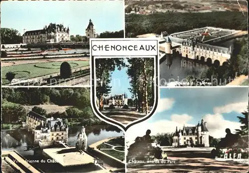 Chenonceaux Indre et Loire Chateau Fliegeraufnahme Kat. Chenonceaux