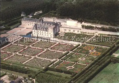 Villandry Fliegeraufnahme Chateau et Jardin Kat. Villandry
