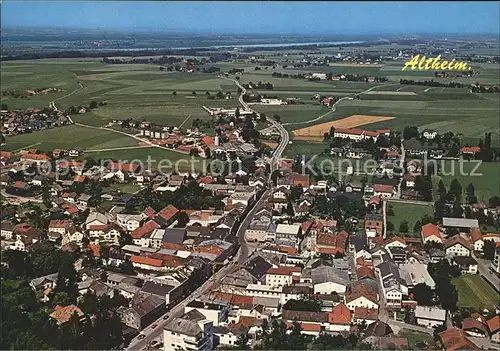 Altheim Oberoesterreich Fliegeraufnahme Pfarrkirche St. Lorenz Alu Schwimmbad  Kat. Altheim