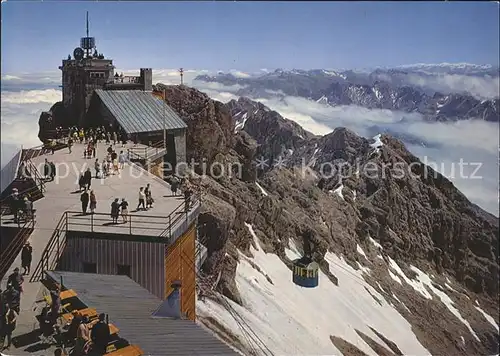 Zugspitze Gipfelstation Zugspitzbahn Aussichtsterrasse Gipfelseilbahn  Kat. Garmisch Partenkirchen
