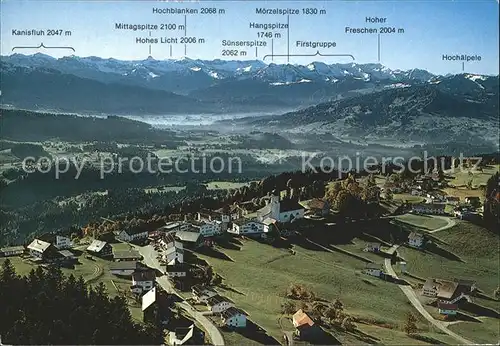 Sulzberg Vorarlberg Fliegeraufnahme Kanisfluh Mittagspitze Suenserspitze Hoher Freschen Kat. Sulzberg