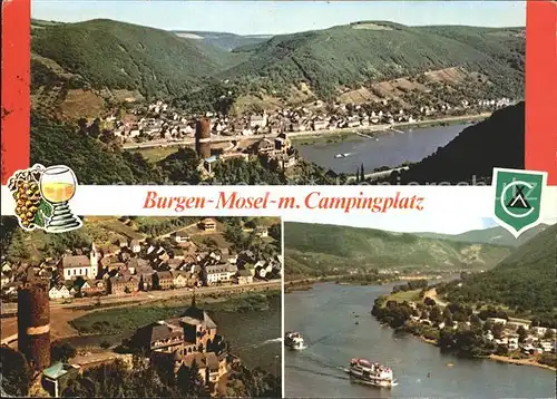 Burgen Mosel Campingplatz Burg Personenschiffahrt  Kat. Burgen