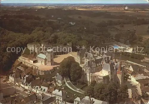 Saint Aignan Loir et Cher Fliegeraufnahme Gauche Ruines forteresse feodale droite Kat. Saint Aignan