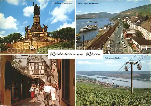 Ruedesheim Rhein Kabinenseilbahn Drosselgasse Niederwalddenkmal Adlerturm Kat. Ruedesheim am Rhein