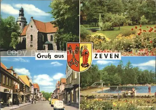 Zeven Kirche Langestrasse Schwimmbad  Kat. Zeven