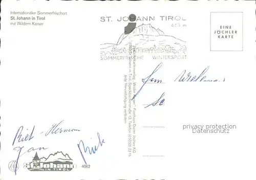 St Johann Tirol Wilden Kaiser Gasthof Baeren Kat. St. Johann in Tirol