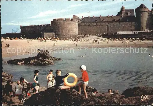 Saint Malo Ille et Vilaine Bretagne Plage Evantail Remparts Kat. Saint Malo