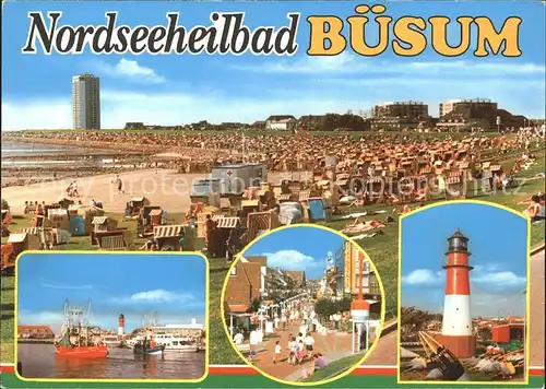 Buesum Nordseebad Hafen Leuchtturm Strand Kat. Buesum