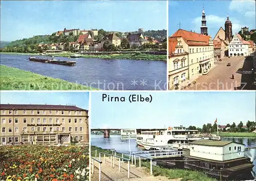 Pirna Elbpartie Markt Rathaus Hotel Schwarzer Adler Kat. Pirna