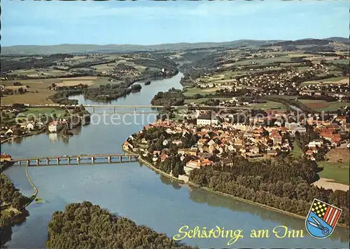 Schaerding Fliegeraufnahme mit Inn Kat. Schaerding