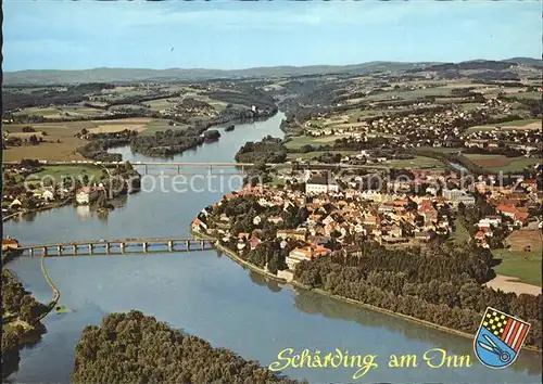 Schaerding Fliegeraufnahme mit Inn Kat. Schaerding