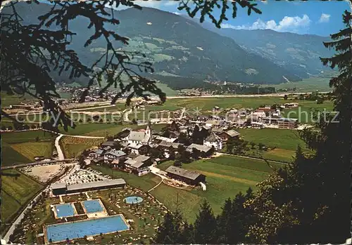 Stumm Zillertal Freibad Durchblick vom Waldrand Kat. Stumm