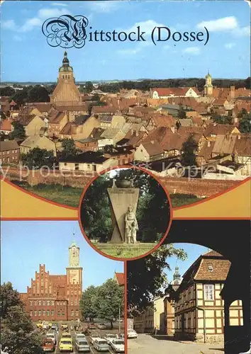 Wittstock Dosse Stadtbild mit Kirche OdF Denkmal Ernst Thaelmann Platz Heimatmuseum Kat. Wittstock