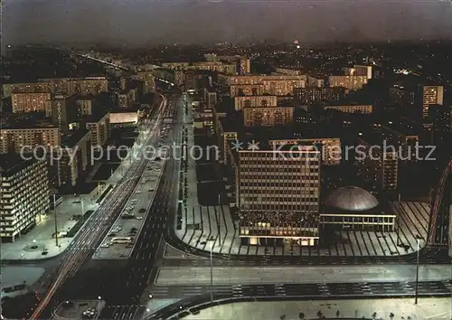 Berlin Blick vom Fernsehturm Karl Marx Allee Nachtaufnahme Kat. Berlin
