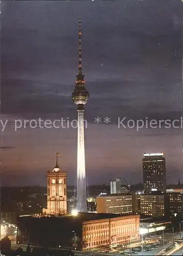 Berlin Fernsehturm Nachtaufnahme Kat. Berlin