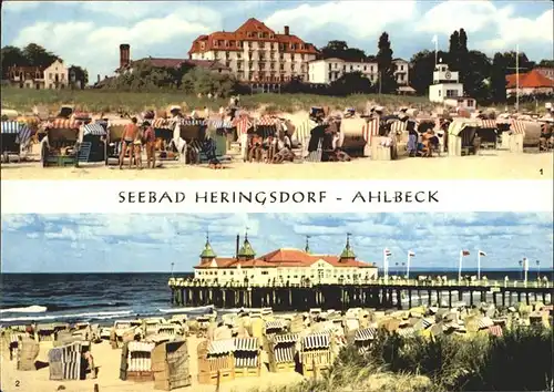 Heringsdorf Ostseebad Usedom FDGB Heim Solidaritaet Strand Ahlbeck Seebruecke Kat. Heringsdorf