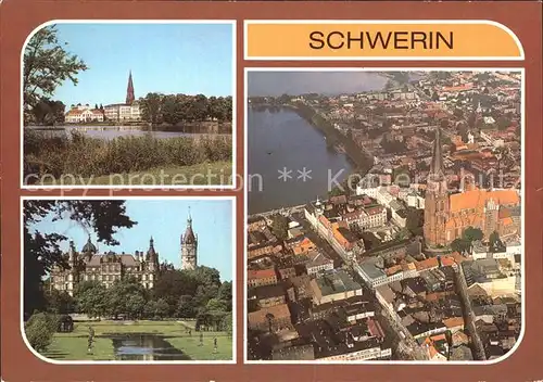 Schwerin Mecklenburg Burgsee Schloss Fliegeraufnahme Kat. Schwerin