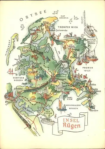 Insel Ruegen Landkarte Kat. Bergen