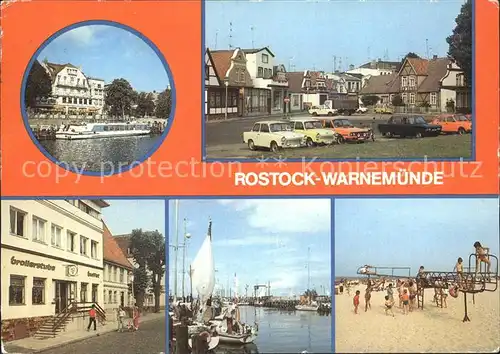 Warnemuende Ostseebad Cafe Weisse Flotte Theodor Koerner Strasse Broilerstube Alter Strom Strandspielplatz Kat. Rostock