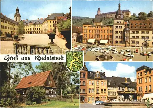 Rudolstadt Schloss Heidecksburg Marktplatz Museum Thueringer Bauernhaeuser Marktbrunnen Kat. Rudolstadt
