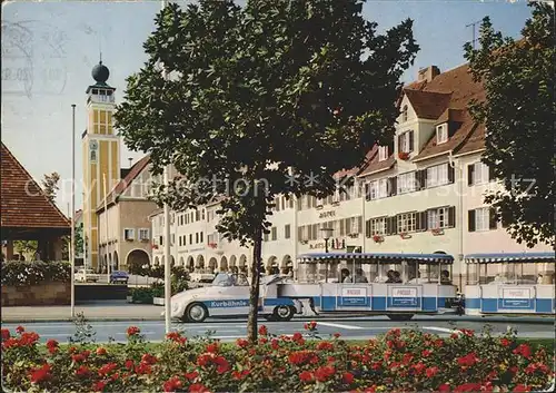 Freudenstadt Marktplatz mit Rathaus und Kurbaehnle Kat. Freudenstadt