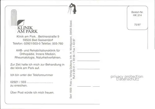 Bad Sassendorf Klinik am Park Kat. Bad Sassendorf