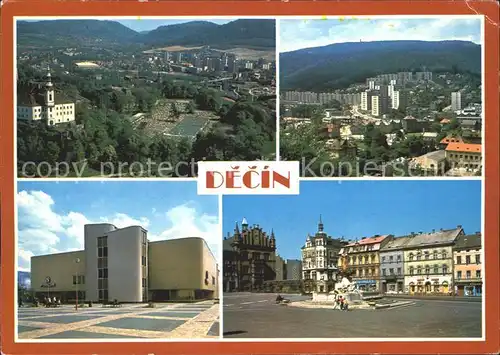 Decin Boehmen Total und Teilansichten Stadtplatz Kat. Decin