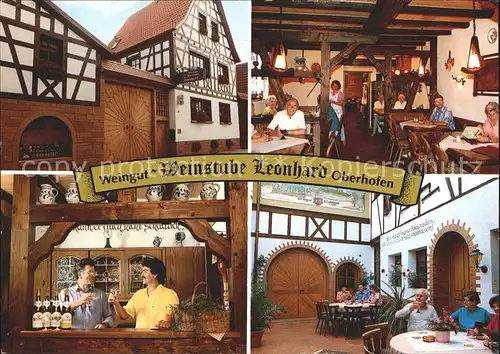 Pleisweiler Oberhofen Weingut Weinstube Leonhard Gaststube Theke Innenhof Kat. Pleisweiler Oberhofen