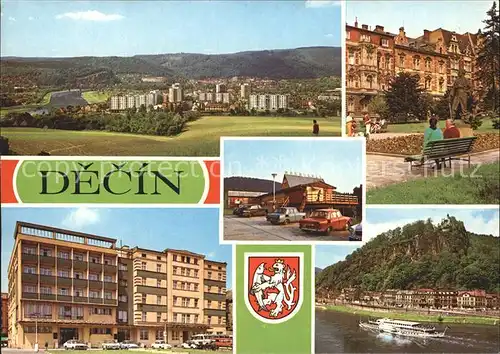 Decin Boehmen Nova vystavba na Starem meste Tyrsuv park Hotel Grand Motorest v Ludvikovicich Pastyrska stena Kat. Decin