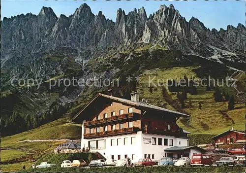 Muehlbach Hochkoenig Arthurhaus Mitterbergalpe mit Manndlwand Kat. Muehlbach am Hochkoenig