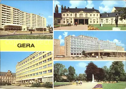 Gera Dr Rudolf Breitscheid Strasse Mehrzweckgebaeude Puschkinplatz Orangerie Kunstgalerie Interhotel Park Opfer des Faschismus Kat. Gera