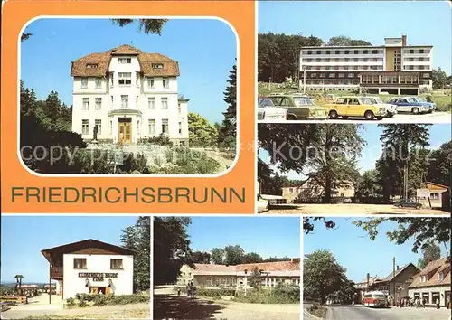 Friedrichsbrunn Harz Sanatorium FDGB Bettenhaus Ferienheim Raststaette Klobenberg Baude HO Gaststaette Kat. Friedrichsbrunn