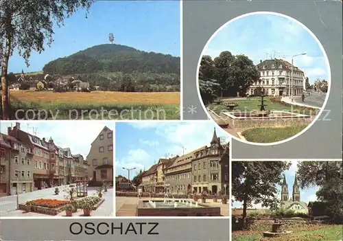 Oschatz Naherholungsgebiet Collmberg Leipziger Platz Sporerstrasse Ernst Thaelmann Platz Kirche Kat. Oschatz