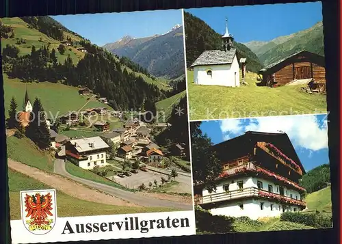 Ausservillgraten Mooshofalm Kapellchen Bauernhaus im Winkeltal Kat. Ausservillgraten