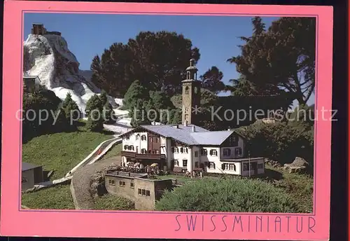 Melide Swiss Miniatur Torre pendente e Chesa Veglia a St Moritz /  /