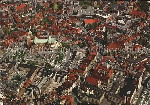 Muenster Westfalen Fliegeraufnahme Lambertikirche Dom Prinzipalmarkt Kat. Muenster