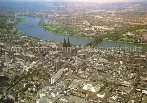 Koeln Rhein Dom Fliegeraufnahme Kat. Koeln