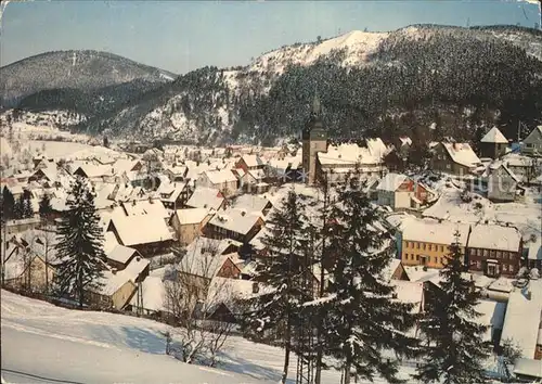 Lautenthal Harz Teilansicht im Winter Kat. Langelsheim