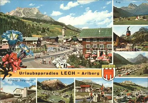Lech Vorarlberg Ruefikopf Bergstation Panorama  Kat. Lech