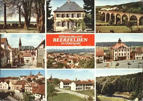 Beerfelden Odenwald Viadukt Bahnhof Gesamtansicht Friedhof Kat. Beerfelden