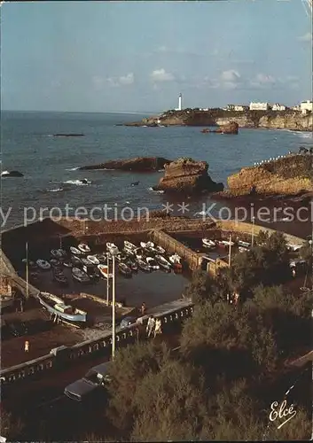 Biarritz Pyrenees Atlantiques Teilansicht mit Hafen Kat. Biarritz