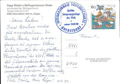 Oberstdorf Sepp Weiler s Skiflugschanzen Stube Kat. Oberstdorf