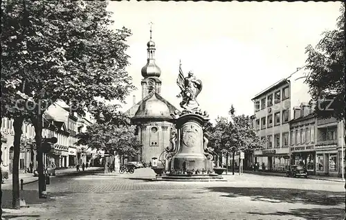 Rastatt Marktplatz mit Bernhardus Brunnen Kat. Rastatt
