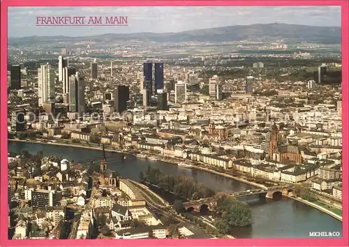 Frankfurt Main Fliegeraufnahme mit Mainpartie Kat. Frankfurt am Main