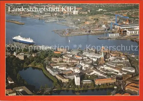 Kiel Fliegeraufnahme Altstadt und Hafen Kat. Kiel