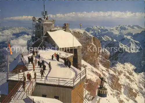 Zugspitze Gipfelterrasse mit Bergstation  Kat. Garmisch Partenkirchen
